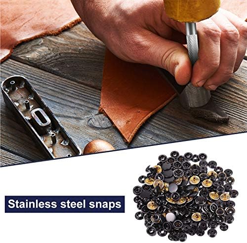 100 Pieces 15mm Stainless Steel Snap Buttons for Crafts