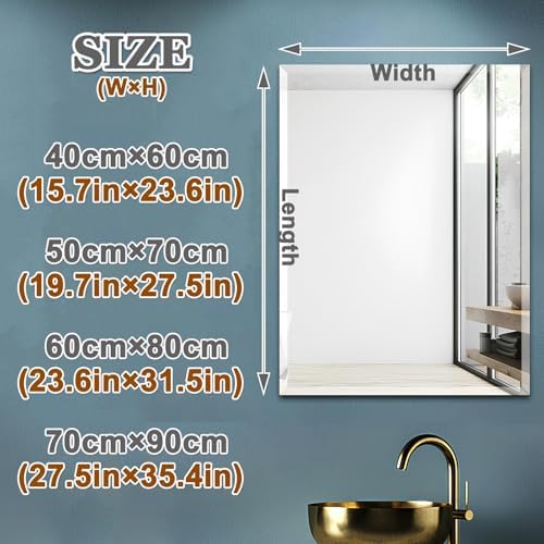 LTSRLL Frameless Wall Mirror 40x60cm Clear and Sharp