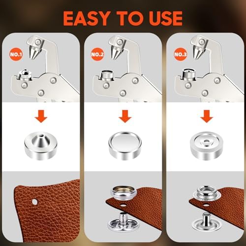Toolhoper Snap Fastener Tool with 140 Pcs Boat Cover Snaps