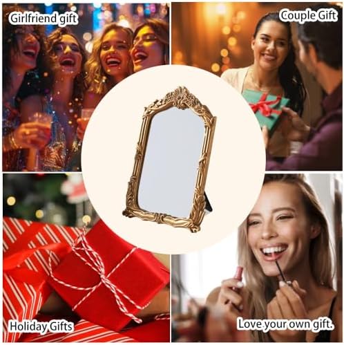 Baroque Style Vanity Mirror with Antique Gold Frame