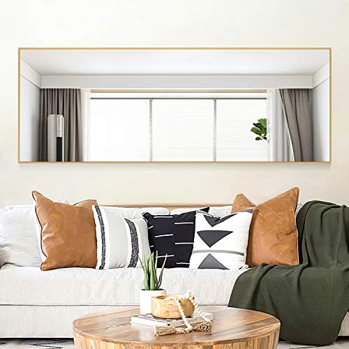 BEHOME Full Length Standing Mirror - 65x22 Gold Aluminum Frame