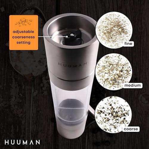 Huuman 2 in 1 Salt and Pepper Grinder Combo