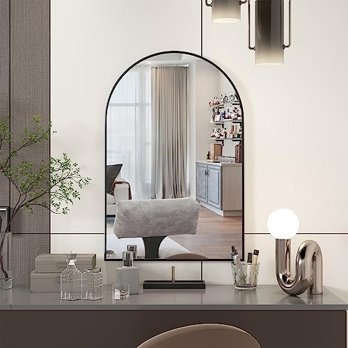 Poseerkey Arched Wall Mirror 20x30 Black Metal Frame