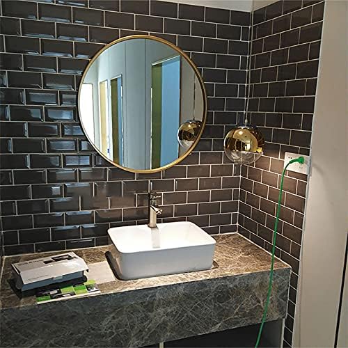 WXZX Round Vanity Mirror with GoldBlack Metal Frame