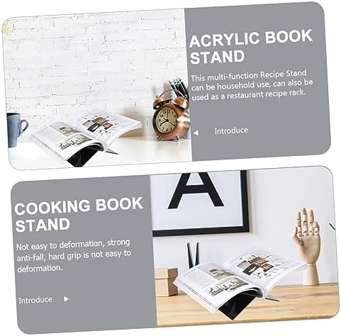 1 Set Acrylic Kitchen Counter Book Display Stand