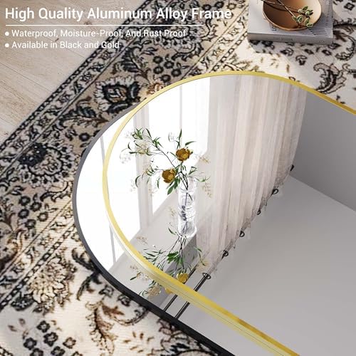 30x40 Arched Bathroom Mirror with Gold Frame