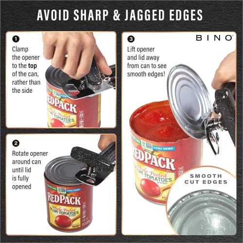 BINO Heavy Duty Stainless Steel Can Opener - Speckled Black
