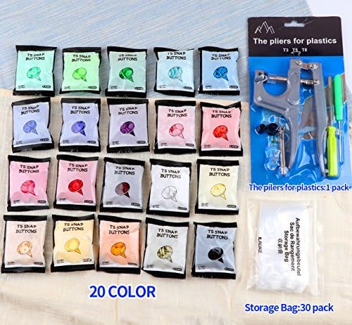 ilauke 400 Snap Buttons with Pliers for Sewing and Crafting