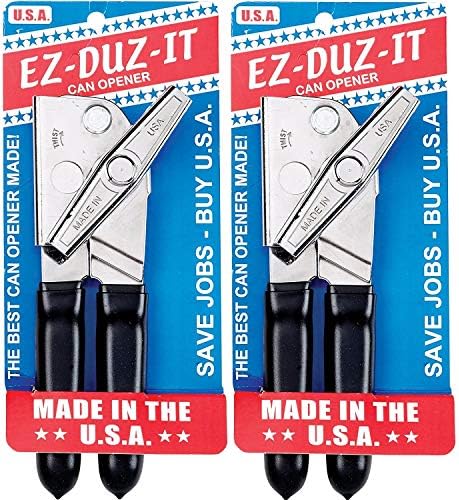 Deluxe Can Opener with Black Grips Pack of 2