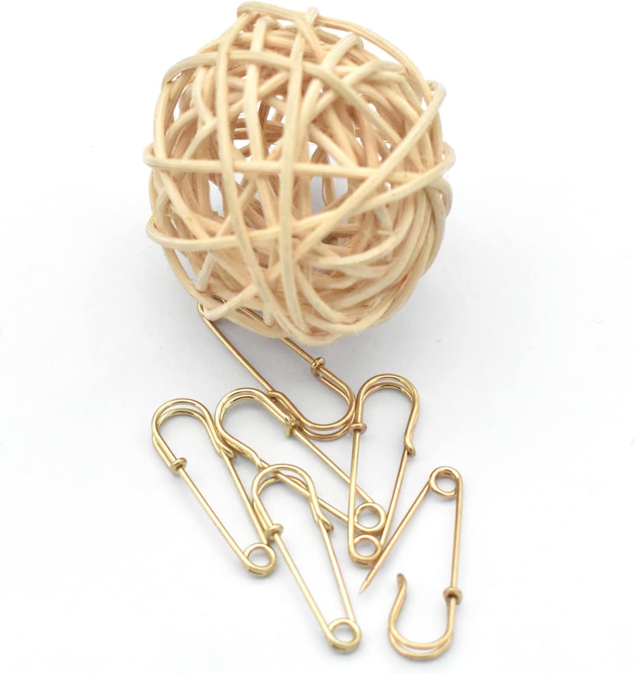 30mm Gold Safety Pin Brooch Bulk for Crafts and Decorations