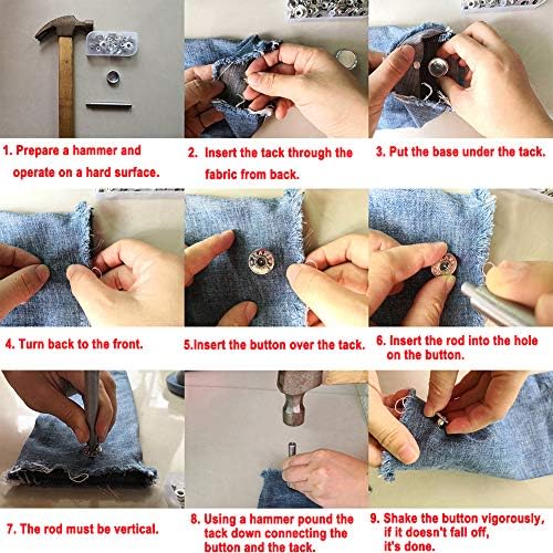 20PCS Metal Buttons 17MM Replacement Kit with Storage Box