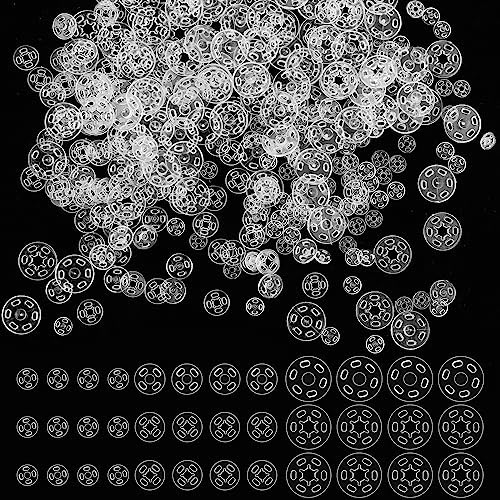 100 Sets Clear Sew-on Snap Buttons for Sewing and DIY
