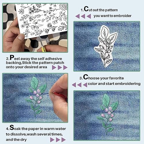 Wilitto 2Pcs Set Water Soluble Embroidery Stabilizers