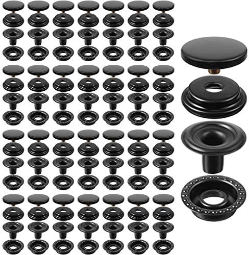 100 Pieces 15mm Stainless Steel Snap Buttons for Crafts